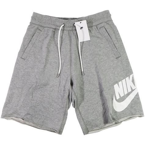 Nike Mens Aw77 French Terry Alumni Shorts (Grey/White, Large)